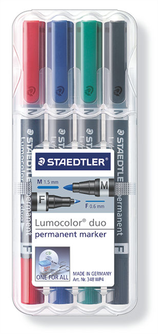 Staedtler - Permanent Marker Lumocolor duo 4pcs box