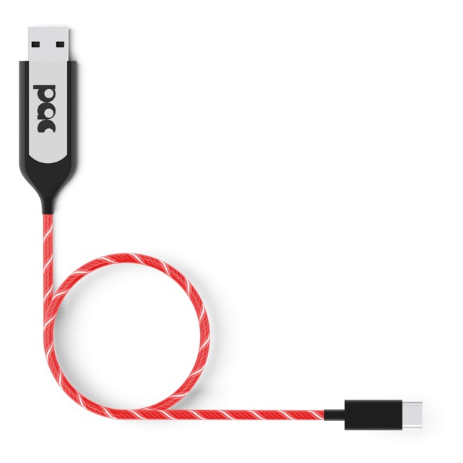 PAC - Laddkabel USB-C Röd LED Belyst Kabel ( 1m )