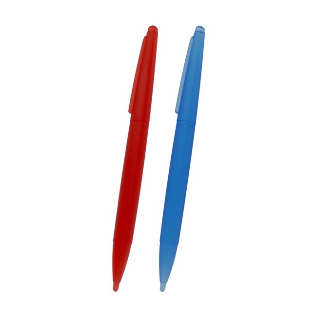 Large XL stylus for Nintendo 3DS 2DS DSi XL DS Lite big pens - 2 pack clear blue & red - ZedLabz