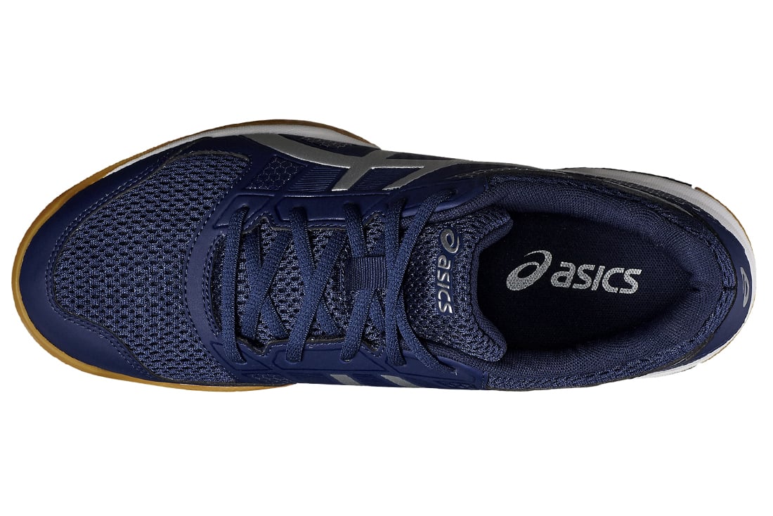 navy blue asics volleyball shoes