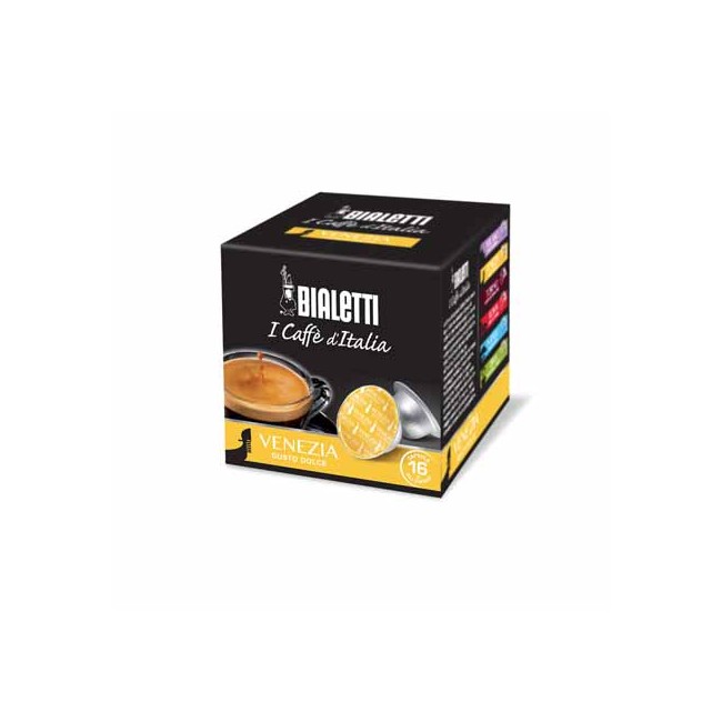 Bialetti - Espresso Kapsler Venezia Sød Smag 8 pakker á 16 stk. - Gul 