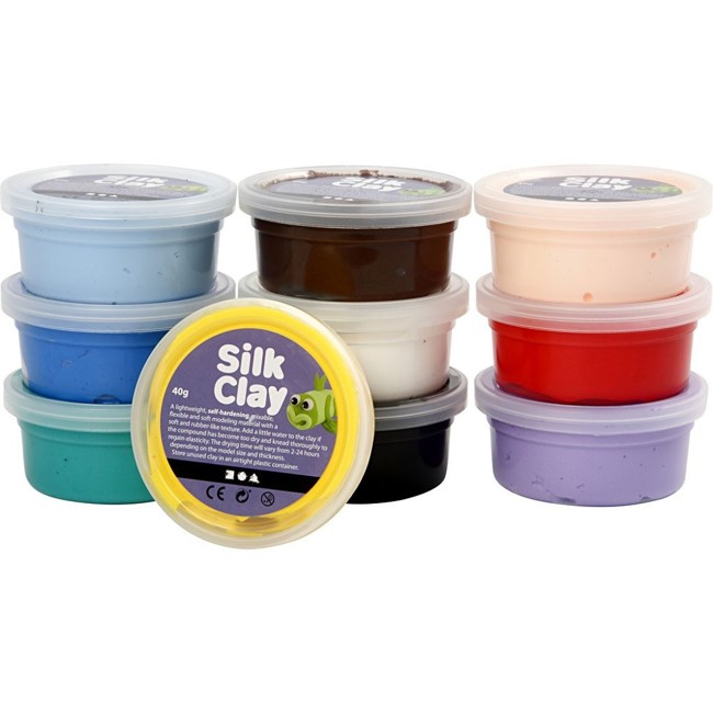 Silk Clay - Mixade Färger (10 x 40 g)