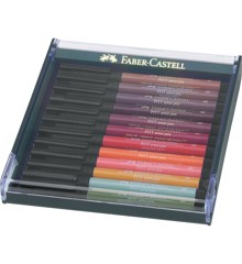 Faber-Castell - Pitt Artist Pen Brush Tuschestift, 12er Etui, Erdfarben (267422)