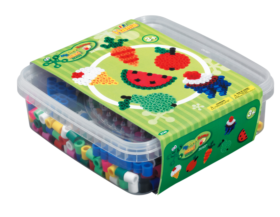 HAMA -  Beads Maxi - 600 beads and 1 pegboard in box - Fruits (8740)