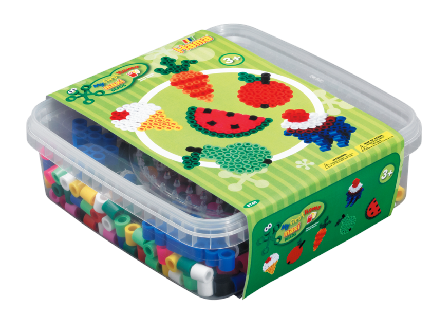 HAMA -  Beads Maxi - 600 beads and 1 pegboard in box - Fruits (8740)