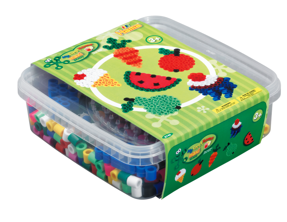 HAMA Beads - Maxi - 600 beads and 1 pegboard in box - Green (8740)