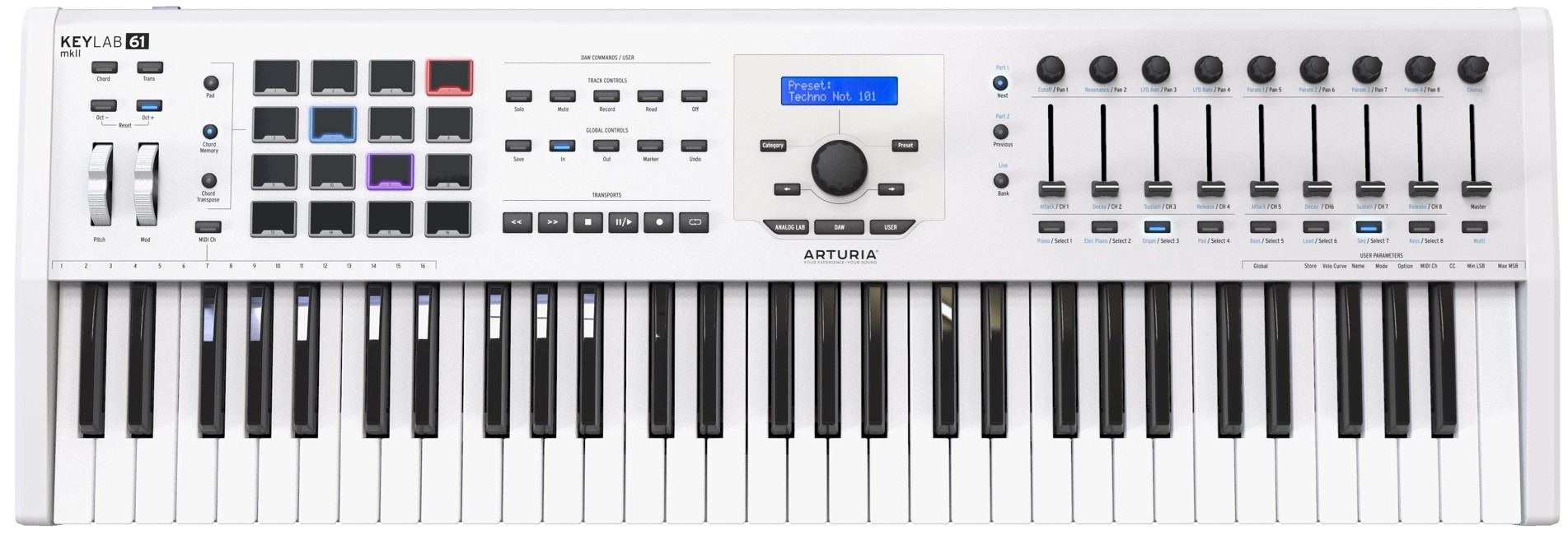 Arturia - Keylab 61 MKII - USB MIDI Keyboard (White)
