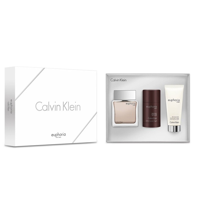 Calvin Klein - Euphoria for Men EDT 100 ml + After Shave balm 100 ml + Deo Stick - Gave Sæt