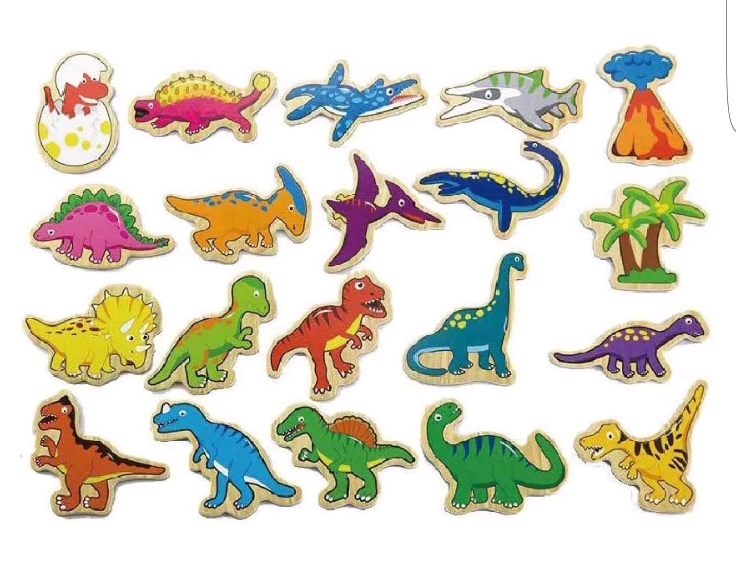 Viga - Wooden Magnets - Dinosaurs (N50289)
