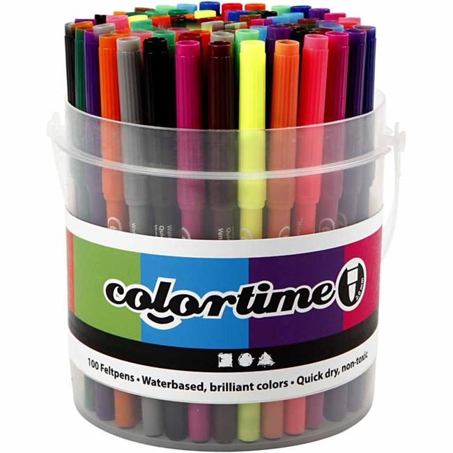 Colortime Tusch - 18 Farver - 100 stk.
