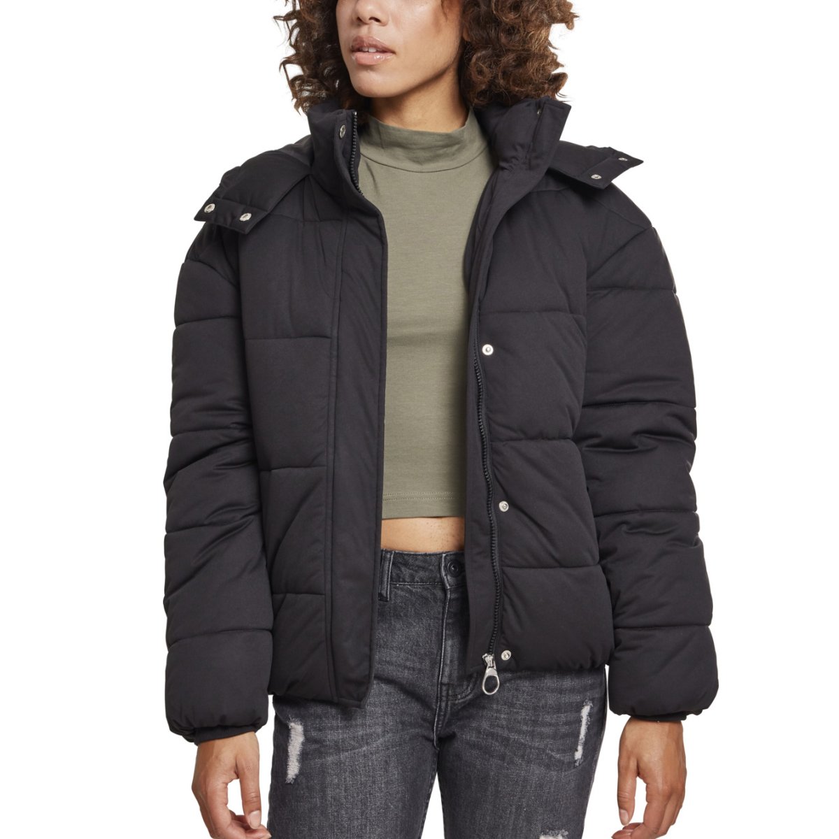 Buy Urban Classics Ladies - Hooded Puffer Boyfriend Winterjacket