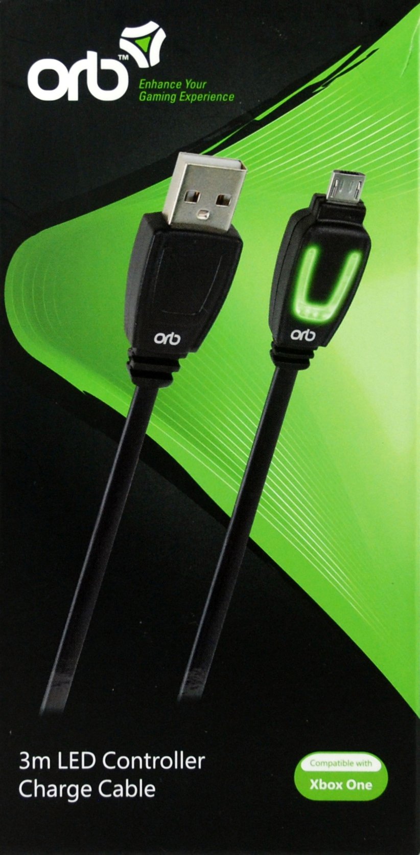 Xbox One - LED Controller Charge Cable 3m (ORB) - Videospill og konsoller
