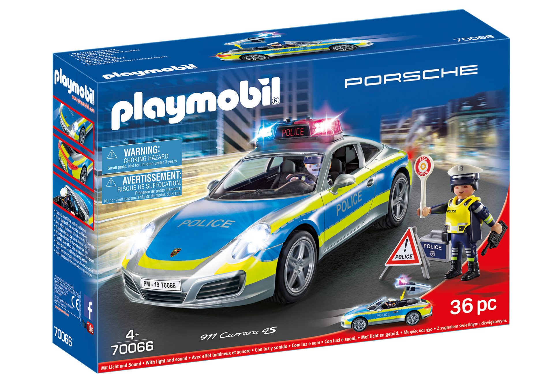 Playmobil - Porsche 911 Carrera 4S Police - White (70066)