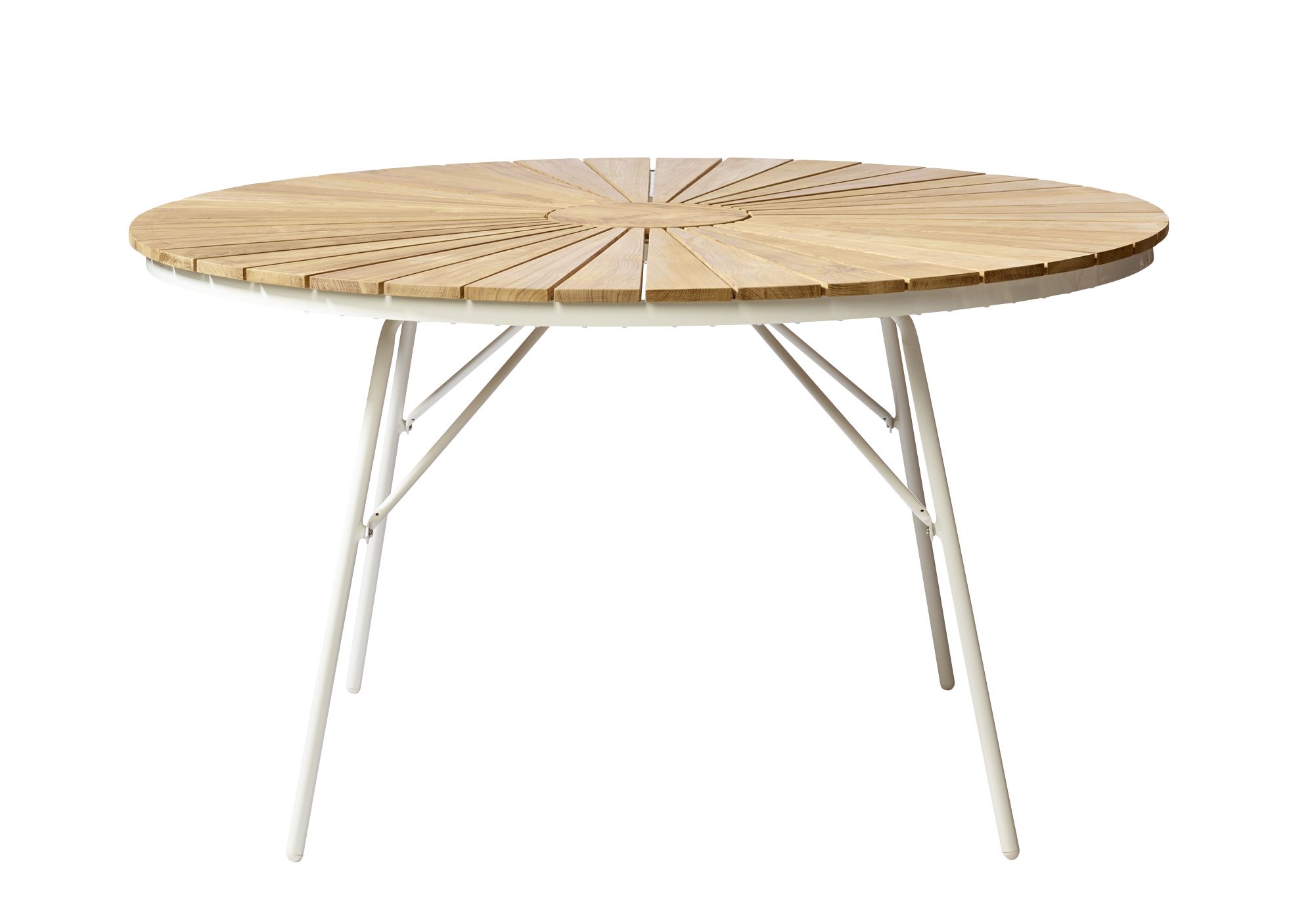 Cinas - Hard & Ellen Garden Table Ø 110 cm - Aluminium/Teak  - White (2520009)