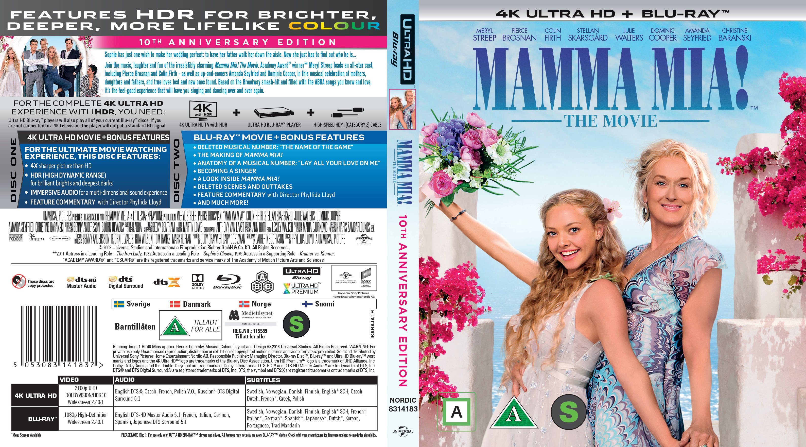 Buy Mamma Mia 4k Blu Ray Standard 4k Blu Rayblu Ray Incl Shipping