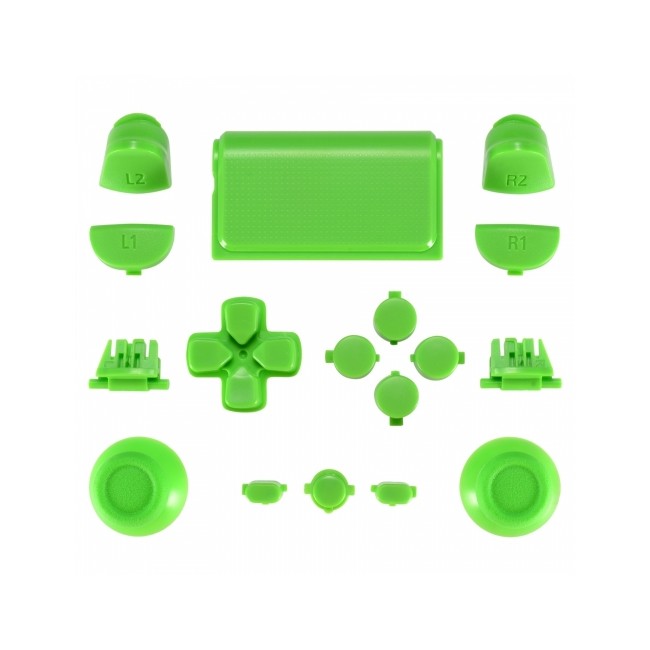 ZedLabz full replacement button set mod kit for 2nd gen Sony PS4 JDM-030 controllers - green