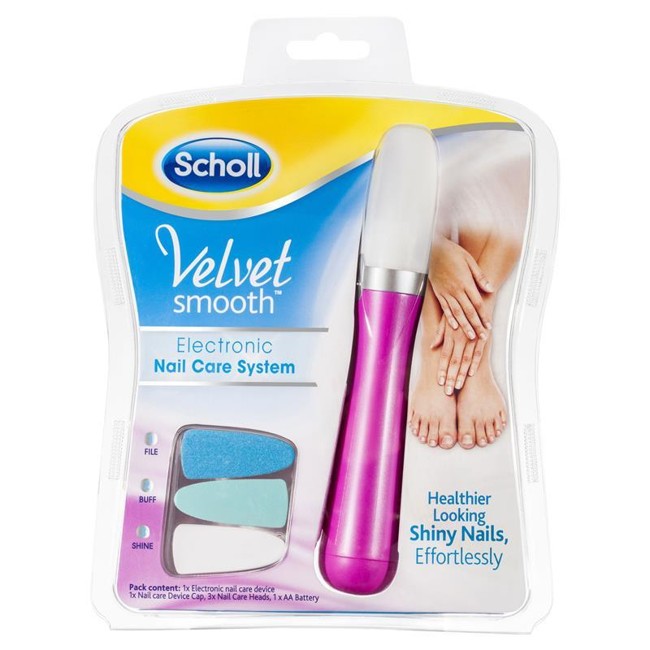 Scholl Velvet Smooth Electronic Nail Care System Pink