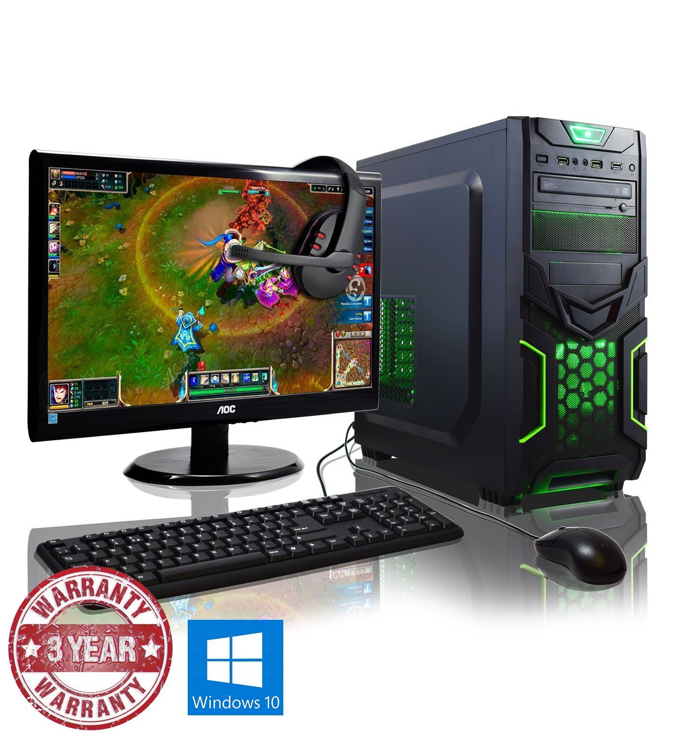Buy Admi Gaming Pc Package 21 5 Inch 1080p Monitor Keyboard Mouse Set Amd Kaveri A8 7650k 3 8ghz Radeon R7 Quad Core Apu Usb 3 0 500w Psu 1tb Hard Drive 8gb Ram 24