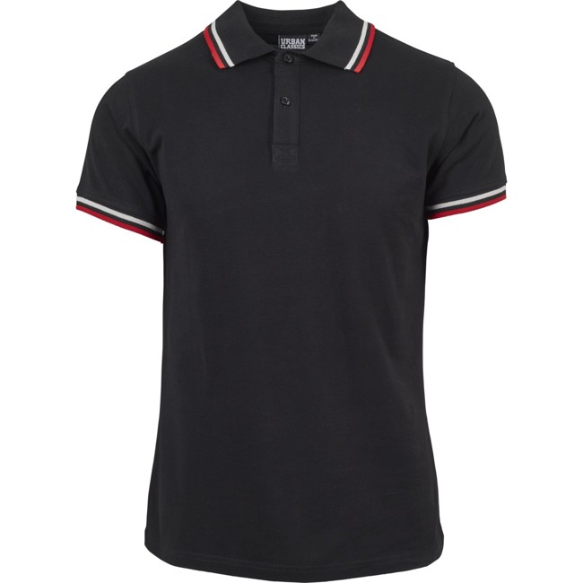 Urban Classics - Double Stripe Poloshirt black