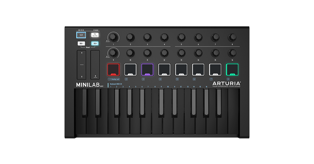 Arturia - MiniLab MKII - USB MIDI Keyboard (Deep Black)