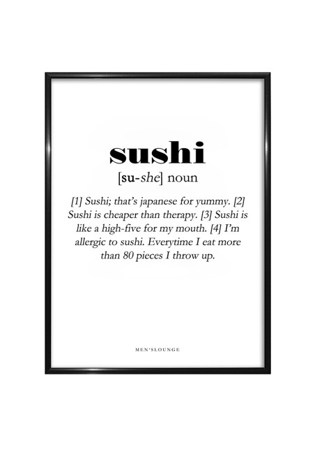 Men's Lounge - Sushi Definition Plakat 50 x 70 cm