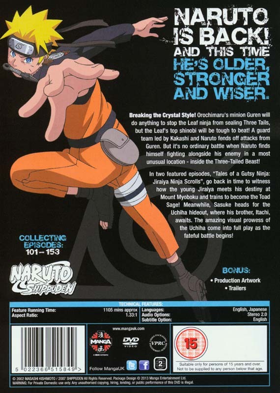 Kob Naruto Shippuden Complete Season 3 8 Disc Dvd Fri Fragt