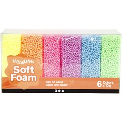 Soft Foam - Mixade Färger (6 x 10 g)