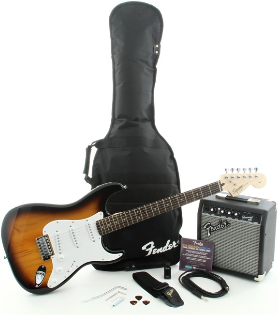 Fender Squier Affinity Stratocaster - Elektrisk Guitar Start Pakke 1 (Brown Sunburst)