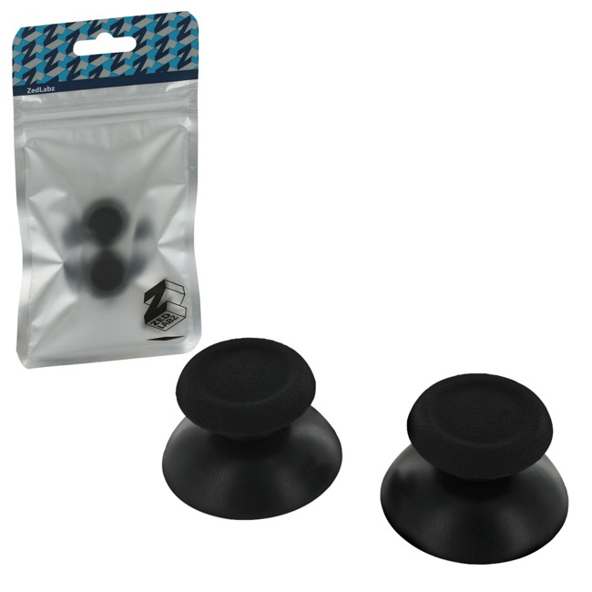 ZedLabz replacement analog rubber thumbsticks grip sticks for Sony PS4 controllers - 2 pack black