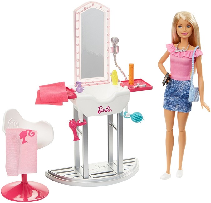 Barbie - Salon med Dukke (FJB36)