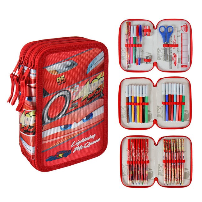 43-pieces Cars Lightning McQueen  Penalhuse Triple School Set Pencil Case