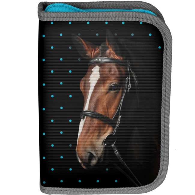 Animal Pictures My beautiful horse - Filled pencil Case - 23 pieces - Black