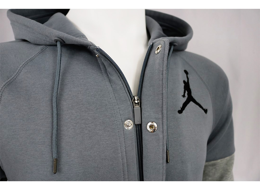 grey jordan zip up hoodie