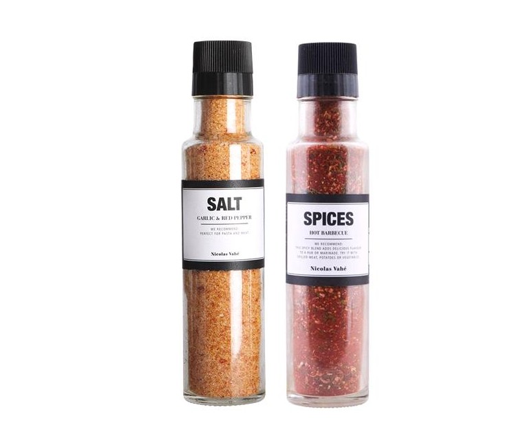 Nicolas Vahé - Salt Med Hvidløg & Rød Chili Peber + Krydderiblanding Hot Barbecue