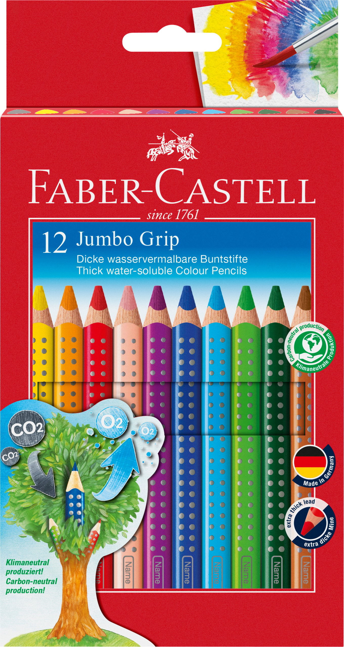 Faber-Castell - Coloured Pencil Jumbo Grip 12 pcs (110912) - Leker