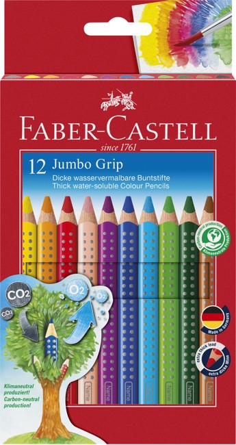Faber-Castell - Jumbo Grip Buntstift, 12er Kartonetui  (110912)
