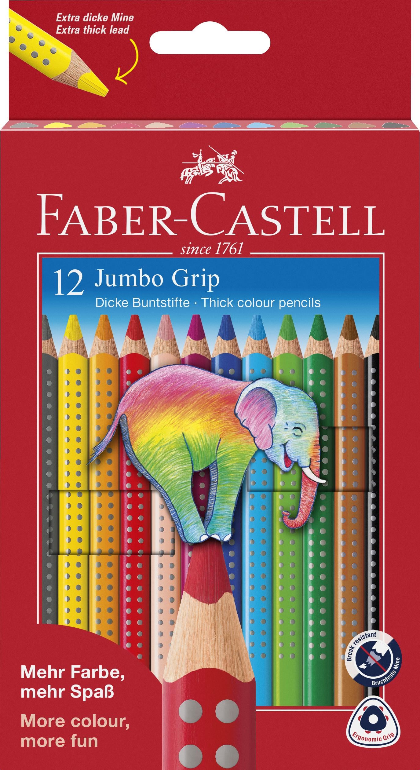 Faber-Castell - Coloured Pencil Jumbo Grip 12 pcs  (110912)