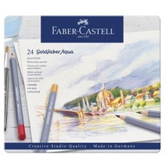 Faber Castell - Goldfaber akvarel farveblyamter i metalæske, 24 stk (114624)