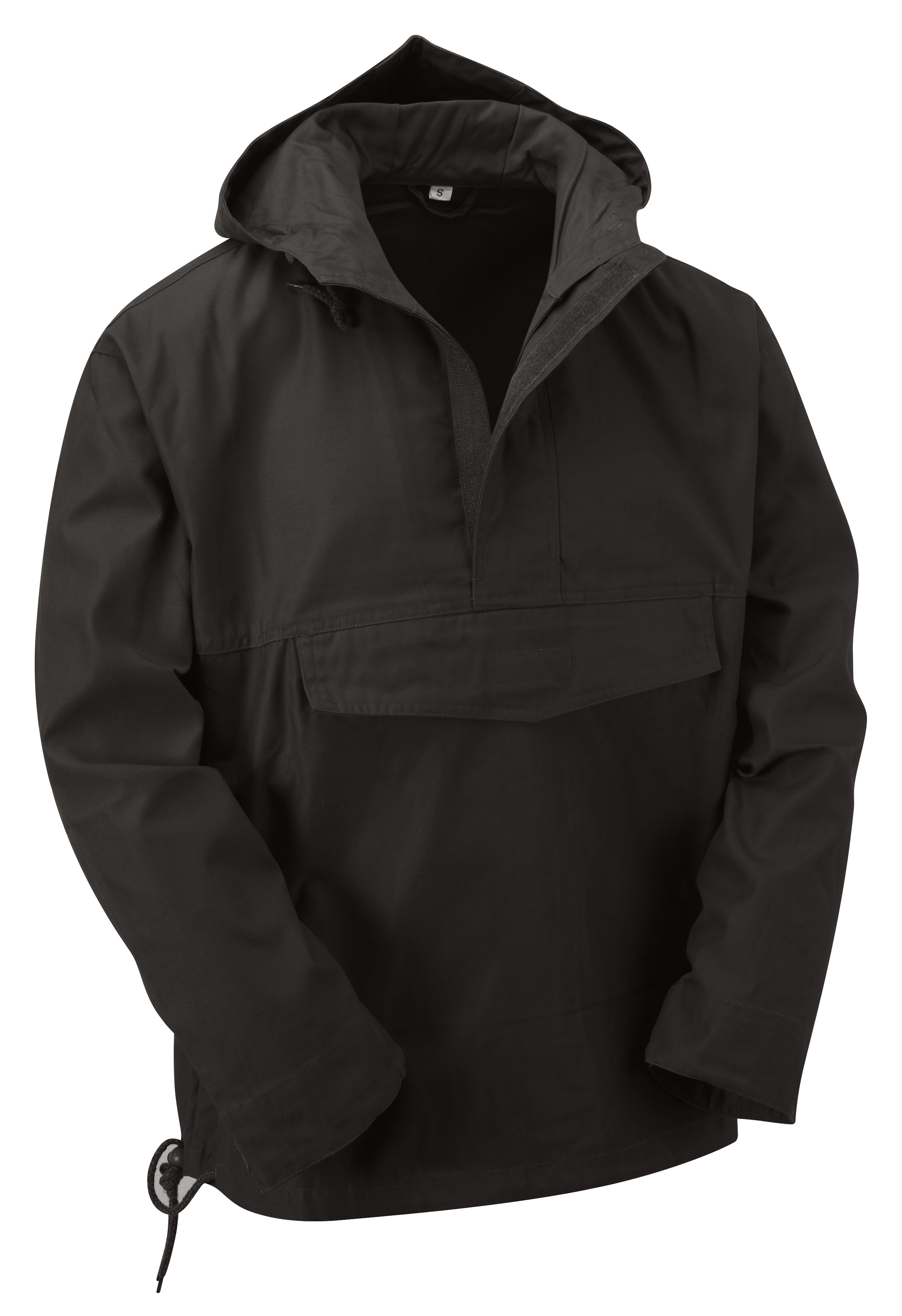 black hooded anorak