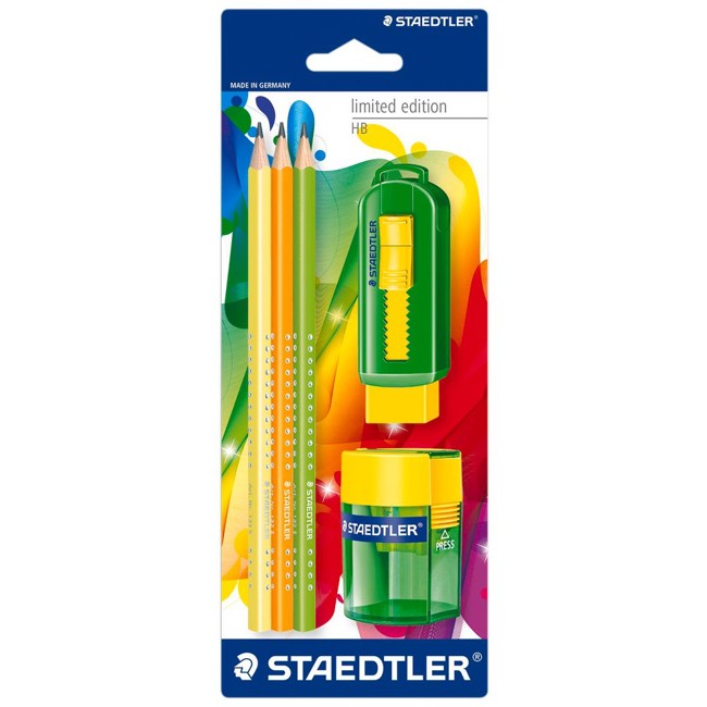 Staedtler - Graphite Pencil Set - Green/Yellow (133SBK3P3)