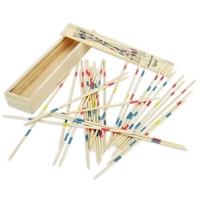 Mikado Game 41 Pcs.In Wooden Box, Pick Up Sticks Game Children Play