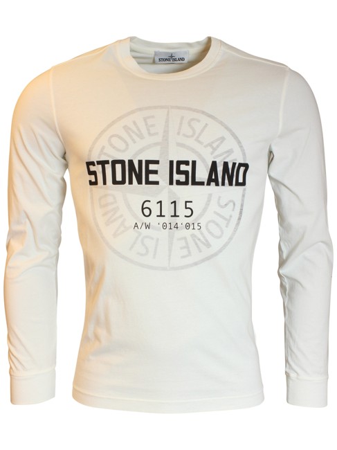 Stone Island Logo T-shirt White Natural