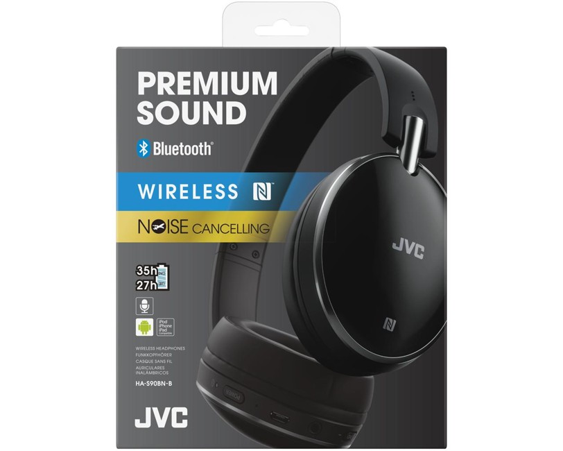 JVC On-Ear Bluetooth hovedtelefoner med Noise Cancelling