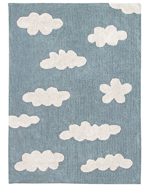 Lorena Canals - Vaskbart gulvtæppe, Clouds Vintage Blue, 120 x 160 cm