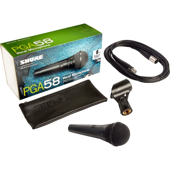 Shure - PGA58 XLR-E - Dynamisk Mikrofon Med XLR-XLR Kabel