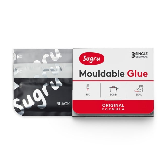 Sugru Mouldable Glue - Original Formula - Black, White & Grey (3-pack)