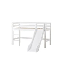 Hoppekids - BASIC Half-high bed with slide 70x160 cm - White