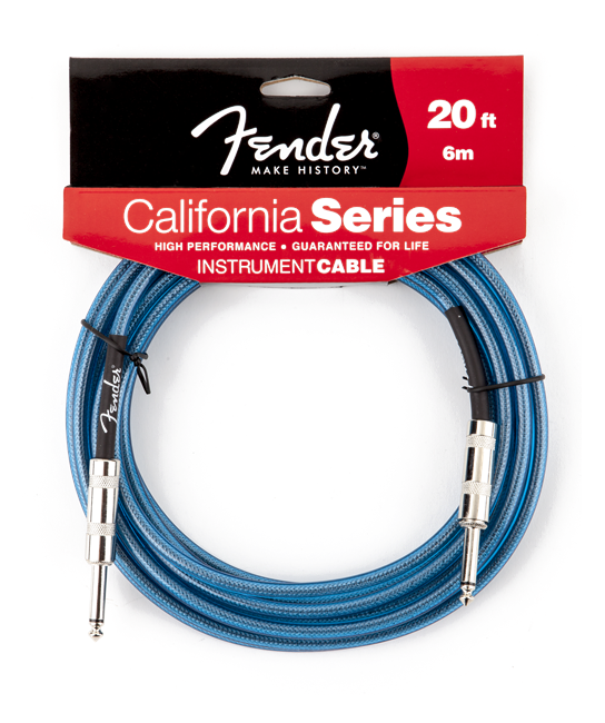 Fender - California Series  - Instrument Jack Kabel (Lake Placid Blue) (6,0 m)