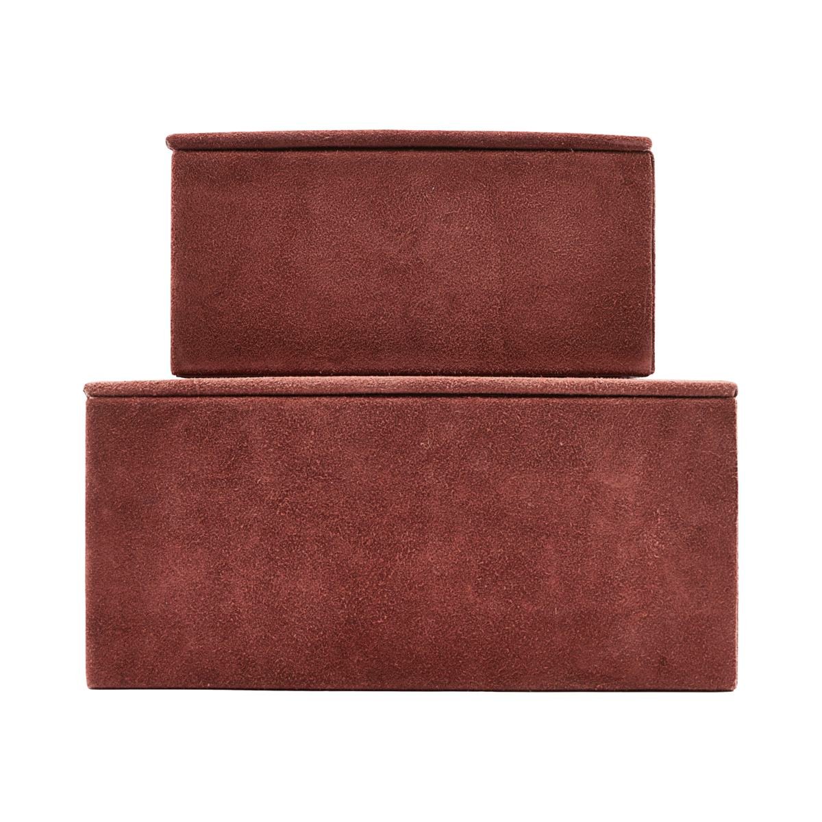 House Doctor - Suede Storage Boxes Set of 2- Henna (Sk1451)