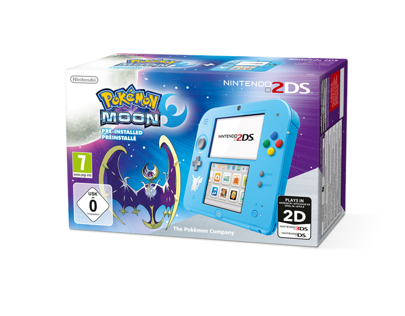 Nintendo 2DS - Special Edition + Pokemon Moon (Pre-Installed) (Demo)